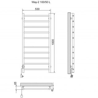 Полотенцесушитель электрический Ника Way-2 Универсальный белый матовый