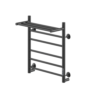 Полотенцесушитель электрический Ника Way-2  Универсальный с полкой черный матовый