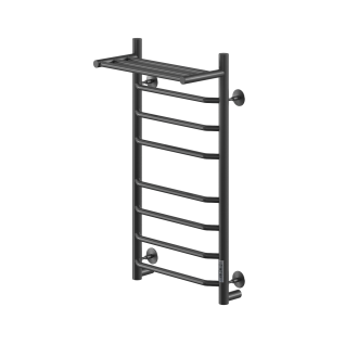 Полотенцесушитель электрический Ника Way-3  Универсальный с полкой черный матовый