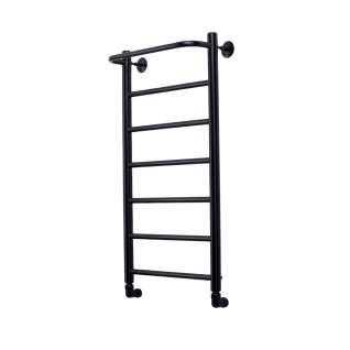 Полотенцесушитель водяной Comfysan Capri с полкой, черный матовый