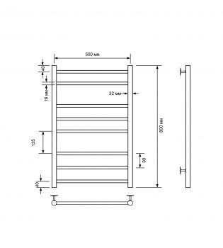 Полотенцесушитель водяной Comfysan Luce, хром