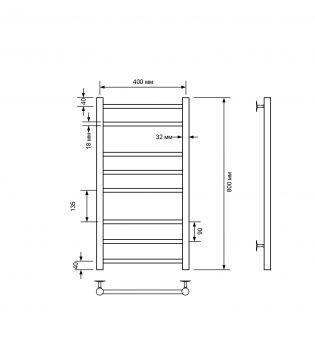 Полотенцесушитель водяной Comfysan Noumi, черный матовый