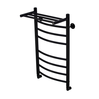 Полотенцесушитель водяной Comfysan Noumi с полкой, черный матовый