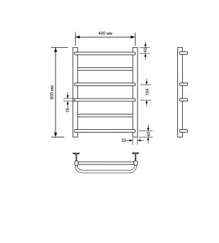 Полотенцесушитель водяной Comfysan Puro, черный матовый