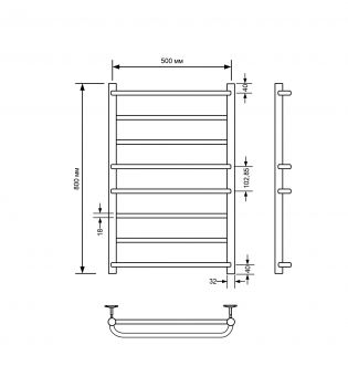 Полотенцесушитель водяной Comfysan Puro-K, хром