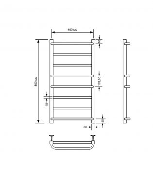 Полотенцесушитель водяной Comfysan Puro-K, хром