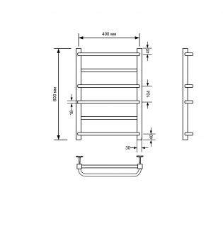 Полотенцесушитель водяной Comfysan Puro-K, черный матовый