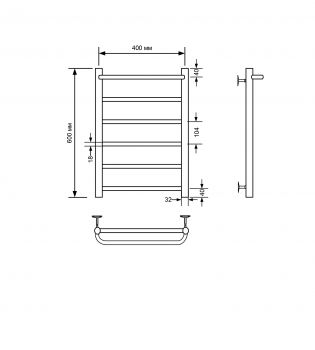 Полотенцесушитель электрический с/т Comfysan Capri с полкой, хром