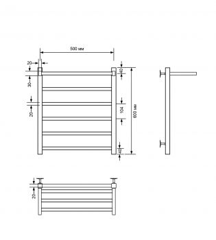 Полотенцесушитель электрический с/т Comfysan Marte-K с полкой, черный