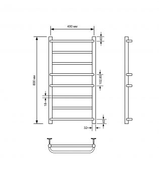 Полотенцесушитель электрический с/т Comfysan Puro, черный