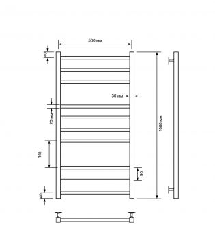 Полотенцесушитель электрический с/т Comfysan Pioli-K, хром