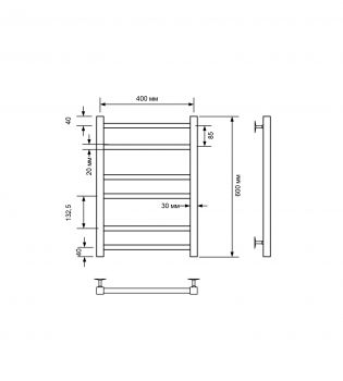 Полотенцесушитель электрический с/т Comfysan Pioli-K, хром