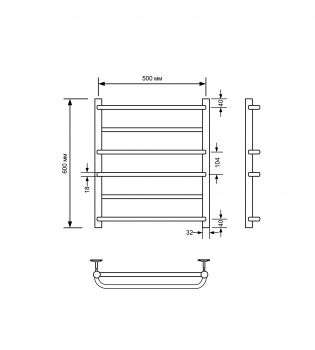 Полотенцесушитель электрический с/т Comfysan Puro-K, хром