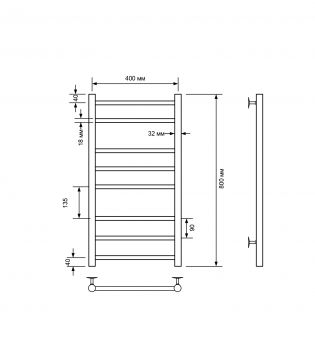 Полотенцесушитель водяной Comfysan Luce, белый матовый