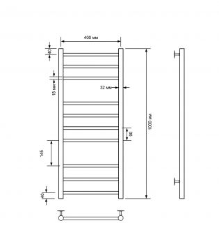 Полотенцесушитель водяной Comfysan Noumi, белый матовый