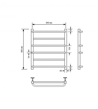 Полотенцесушитель водяной Comfysan Puro-K, белый матовый