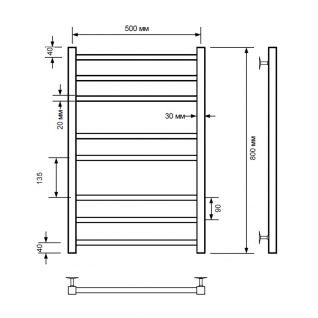 Полотенцесушитель водяной Comfysan Pioli-K, хром