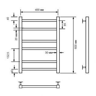 Полотенцесушитель водяной Comfysan Pioli-K, черный