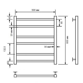 Полотенцесушитель водяной Comfysan Pioli-K, черный
