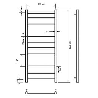 Полотенцесушитель водяной Comfysan Pioli-K, черный