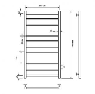 Полотенцесушитель водяной Comfysan Pioli-K, черный