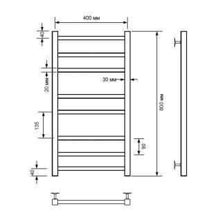 Полотенцесушитель водяной Comfysan Pioli-K, белый