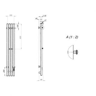 Полотенцесушитель электрический с/т Comfysan Alto EC-4 120/15, белый