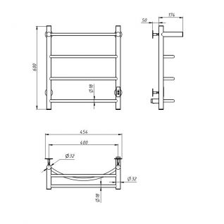 Полотенцесушитель электрический с/т Comfysan Classic EC с полкой, хром