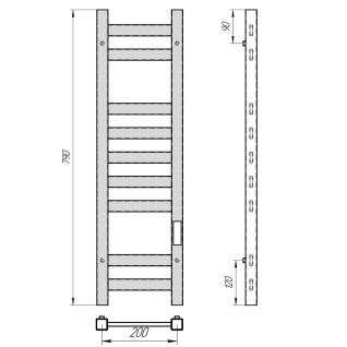 Полотенцесушитель электрический Laris Флавия, белый 																													