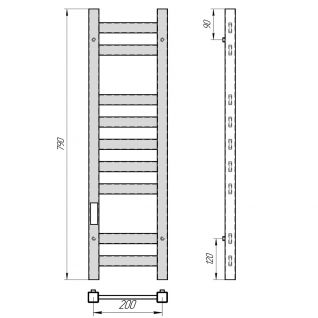 Полотенцесушитель электрический Laris Флавия, белый 																													