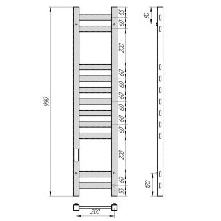 Полотенцесушитель электрический Laris Флавия, черный																												