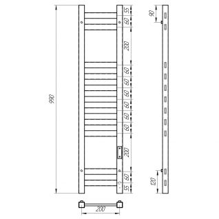 Полотенцесушитель электрический Laris Флавия, черный																												