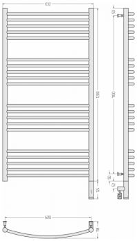Полотенцесушитель электрический Сунержа Богема 3.0 прямая, правый МЭМ