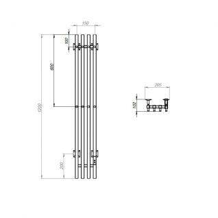 Полотенцесушитель электрический с/т Comfysan Alto-K EC-4 120/15, черный