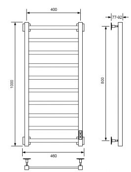 Полотенцесушитель электрический с/т Comfysan Roma-K черный матовый 