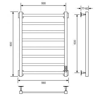 Полотенцесушитель электрический с/т Comfysan Roma-K белый матовый 