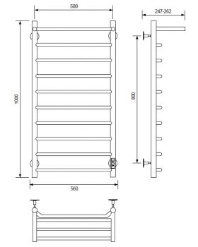 Полотенцесушитель электрический с/т Comfysan Scola с полкой, хром		