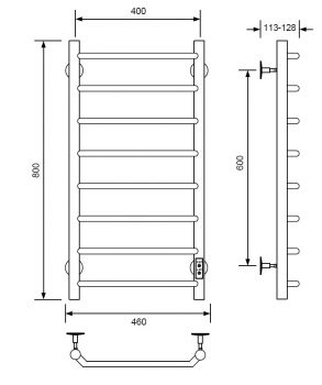 Полотенцесушитель электрический с/т Comfysan Scola, белый