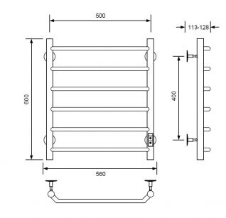 Полотенцесушитель электрический с/т Comfysan Scola, белый
