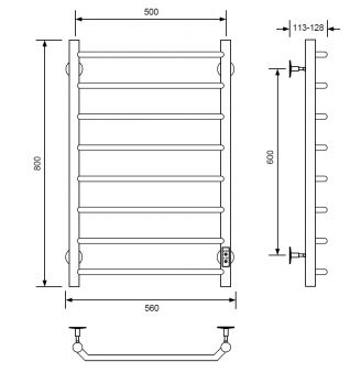 Полотенцесушитель электрический с/т Comfysan Scola, белый