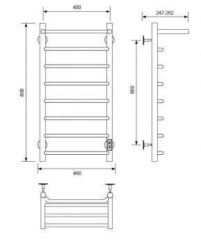 Полотенцесушитель электрический с/т Comfysan Scola с полкой, белый