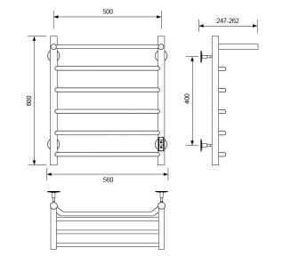 Полотенцесушитель электрический с/т Comfysan Scola с полкой, белый