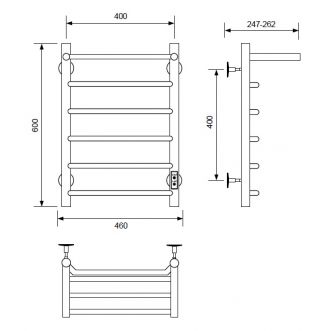 Полотенцесушитель электрический с/т Comfysan Scola с полкой, белый