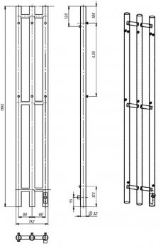 Полотенцесушитель электрический Laris ТЕЯ ЧК П3 190х1200 (КРУГ) белый