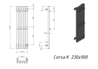 Полотенцесушитель электрический Grota Corsa K хром матовый