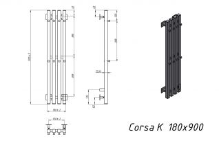 Полотенцесушитель электрический Grota Corsa K хром глянцевый