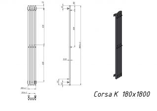 Полотенцесушитель электрический Grota Corsa K хром глянцевый