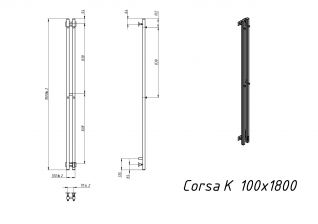 Полотенцесушитель электрический Grota Corsa K черный матовый