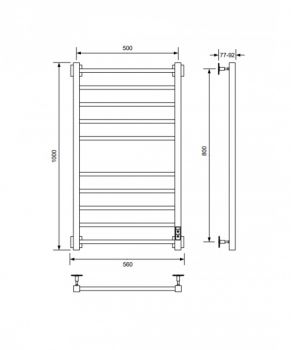 Полотенцесушитель электрический с/т Comfysan Unico-K, хром