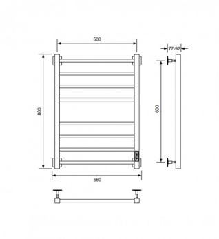 Полотенцесушитель электрический с/т Comfysan Unico-K, белый